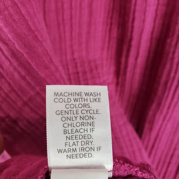 Pure Jill Cotton-Gauze One-Button Tunic Top Plum Purple Organically Grown XS - Picture 7 of 7